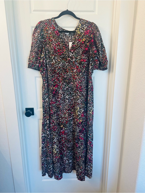 GAP Dresses & Skirts - GAP NWT Black Maxi Dress with Pink, Yellow, White and Green Floral Print